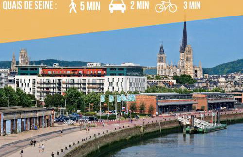 Rouen : Vue panoramique sur la seine avec parking - Foto 5