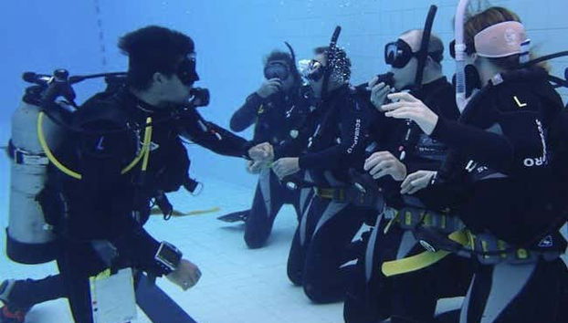 During the diving lesson
