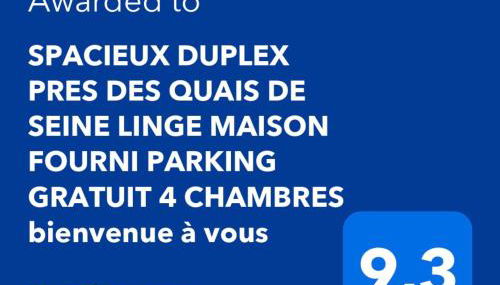 SPACIEUX DUPLEX PRES DES QUAIS DE SEINE LINGE MAISON FOURNI PARKING GRATUIT 4 CHAMBRES bienvenue à vous - Foto 2