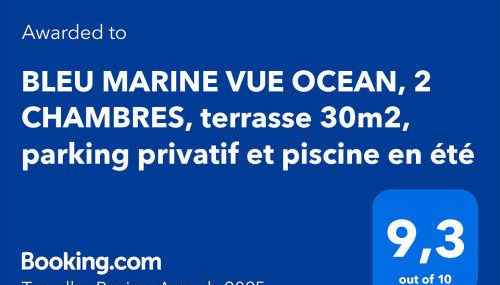 T3 - TERRASSE 30 m2 VUE OCEAN, 2 CHAMBRES, parking privatif et piscine en été - Foto 3