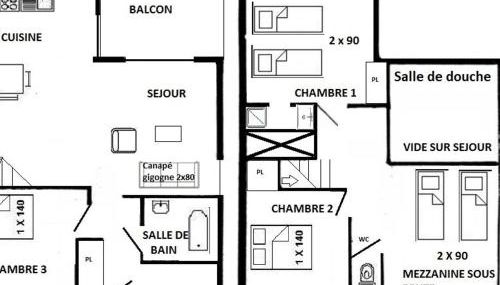 Appartement 4 pièces Mezzanine Les Saisies 10 pers - FR-1-594-198 - Foto 5