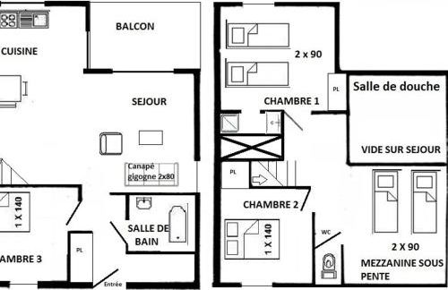 Appartement 4 pièces Mezzanine Les Saisies 10 pers - FR-1-594-198 - Foto 5