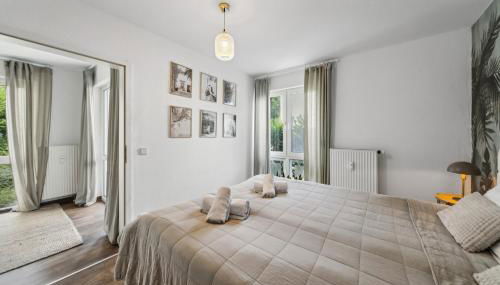 Barrierefrei - Privatparkplatz - zentral im Grünen - Foto 4, Garden view, towels