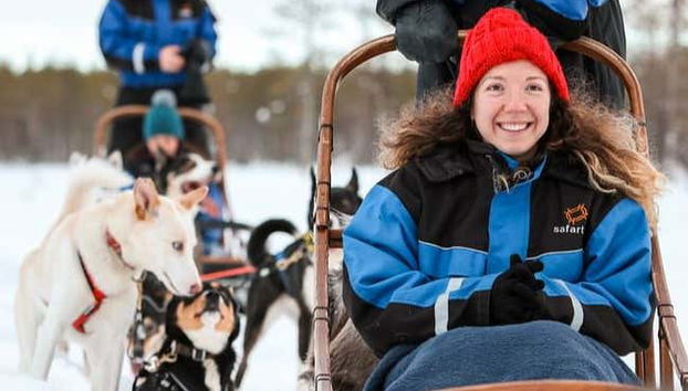 Enjoying the sled ride!