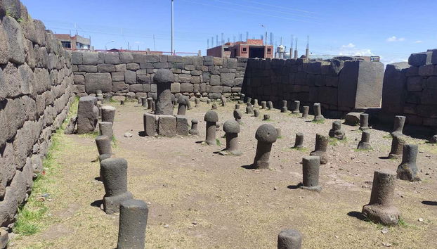 Phallic sculptures in the temple of fertility