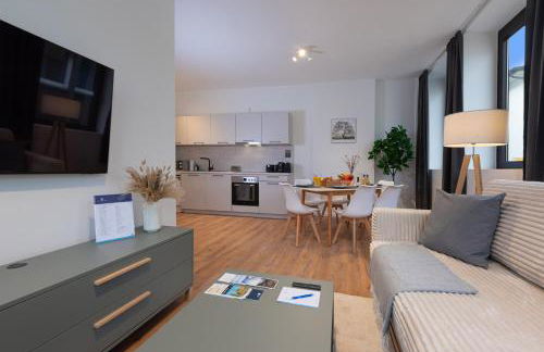 Modernes, zentrales City-Apartment am Kennedyplatz, nahe Hauptbahnhof und Limbecker Platz, lichtdurchflutete Räume - Photo 18