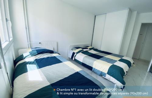 Appartement parisien neuf, moderne avec une grande salon, 2 chambres, 3 lits, parking gratuit, 15min de Paris et 13 min aéroport Orly - Foto 13