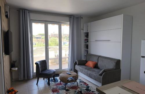 Charmant 2 pieces avec parking privé et piscine - Foto 8