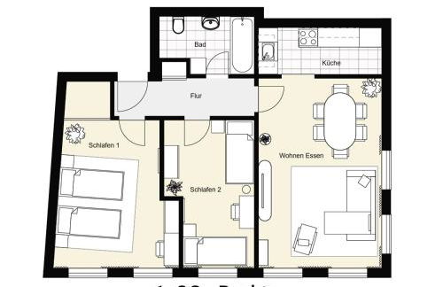 NEU! KINGS-Apartment - 300m zum Bahnhof - 6 Personen - Küche - Gerberplatz - Foto 10