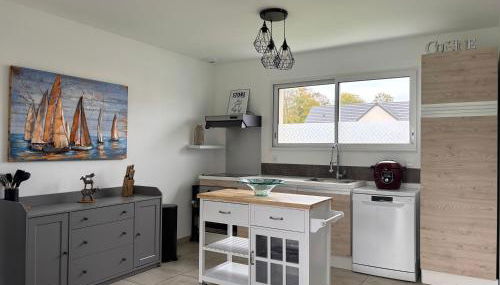 Les dunes, maison neuve 8 p bien équipée jardin clos, terrasse équipée, parking, garage à 850 m de la plage et centre bourg, sur plages du débarquement près Arromanches et Bayeux, chiens bienvenus - Foto 4, stove, pet friendly