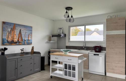 Les dunes, maison neuve 8 p bien équipée jardin clos, terrasse équipée, parking, garage à 850 m de la plage et centre bourg, sur plages du débarquement près Arromanches et Bayeux, chiens bienvenus - Foto 4