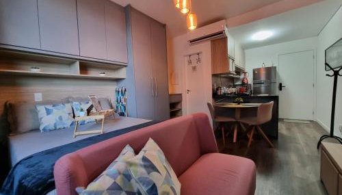 Flat luxo, mobiliado c/ ar, wi-fi, pisc. e academia - Foto 5