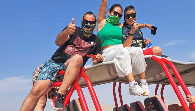 Enjoying the buggy tour