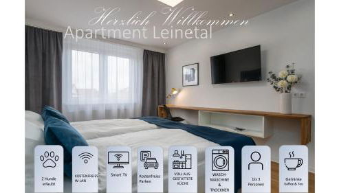 Apartment Leinetal mit Kamin & Kaminholz, 1-3 Personen , Schlafzimmer mit Boxspringbett 180x200 & hochwertige Hotelbettwäsche, bequemes Einzelbett im Wohnzimmer, Terrasse, Einbauküche, - Foto 2