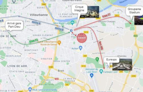 Studio avec jardin-Proche LDLC-Groupama Stadium-Eurexpo-métro - Foto 7