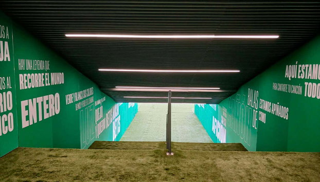 Tour del Betis por el estadio La Cartuja - Foto 4, Pasillo de acceso al campo de La Cartuja