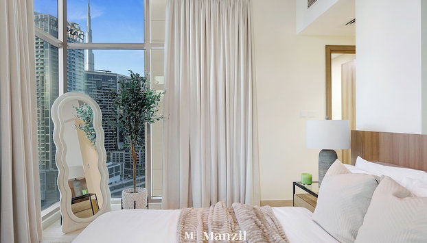 2BR w Canal & Burj View Near Dubai Mall - Foto 3, Habitación