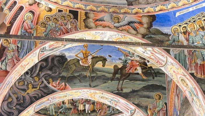 Pinturas no teto do Mosteiro de Rila