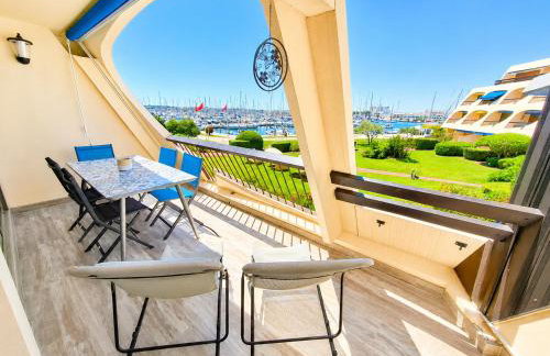 Port Horizon - T3 terrasse vue port climatisé piscine WIFI résidence Escale Port - Foto 5
