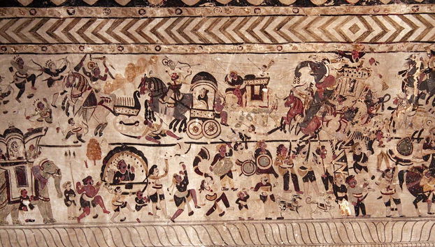 Antiga pintura em Orchha