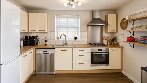 Stylish 2-Bedrooms - Perfect for Contractors, Families, & Groups - Guest 4 - Speedy Wi-FI - Foto 3, stove, dishwasher, toaster