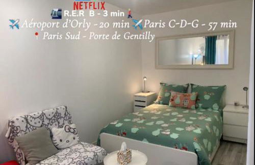 Paris Sud-porte de Gentilly mignon T2 250 m de Paris - Foto 1