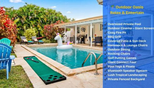 Sleeps 12 Private Pool & Gameroom near Casino, Beaches & Hard Rock Stadium - Foto 5