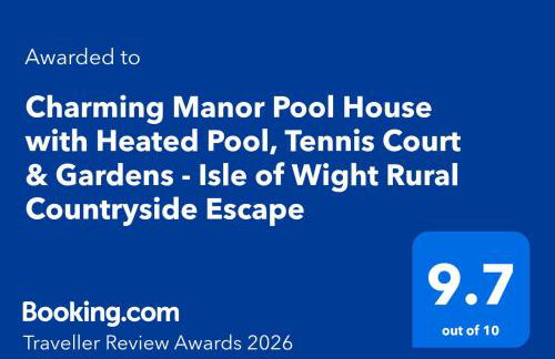 Rookley Farm Lodge Charming Manor Pool House with Heated Pool, Tennis Court & Gardens - Isle of Wight Rural Countryside Escape - Foto 61