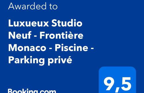 Luxueux Studio Neuf - Frontière Monaco - Piscine - Parking privé - Foto 10