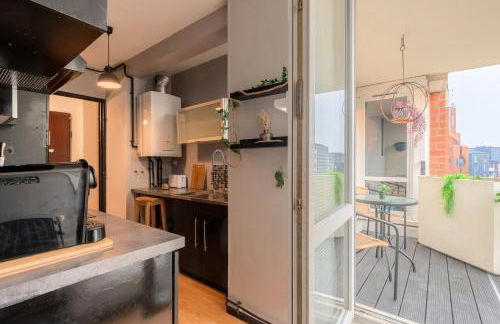 Grand T2 à 8mn de Lille et Stadium Terrasse et parking privé - Foto 24