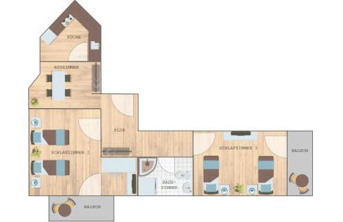 bookandstay24 com Dietzenbach 2 Zimmerwohnung mit Balkon, Küche und Parkplatz - Foto 5