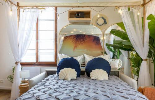 CathyVoyages - Ciel étoilé - Bord de Mer - Parking gratuit - Vidéoprojecteur - Lit rond - La Paillote Strasbourgeoise - Photo 13