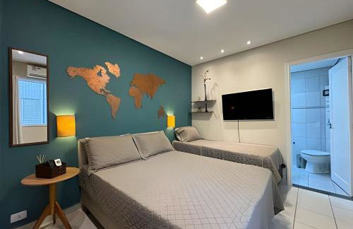 Moderno Apto no Gonzaga a UMA quadra da Praia - Foto 3