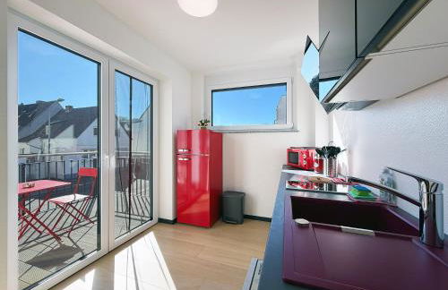 bonquartier - Design Apartment mit Balkon, Arbeitsplatz und Parkplatz - Foto 20