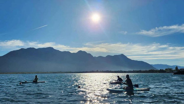 Paddling on Caburgua Lake