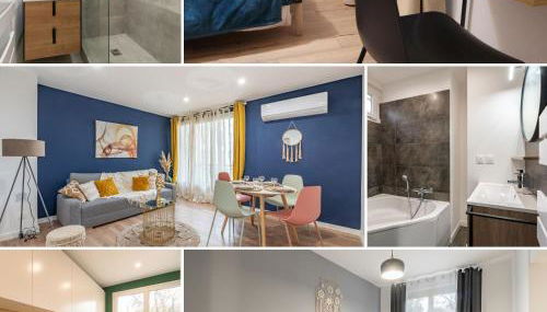 AMJA Proche clinique Saint-Roch apt 3 chambres 3 salles de bain parking gratuit idéal famille groupe coworking 10 min centre ville 10 min plage 5 min sortie autoroute - Foto 2