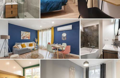 AMJA Proche clinique Saint-Roch apt 3 chambres 3 salles de bain parking gratuit idéal famille groupe coworking 10 min centre ville 10 min plage 5 min sortie autoroute - Foto 2