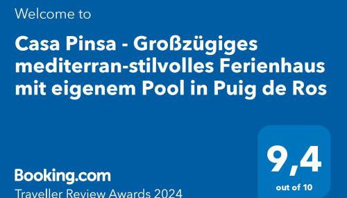 Casa Pinsa - Großzügiges mediterran-stilvolles Ferienhaus mit eigenem Pool in Puig de Ros - Foto 4