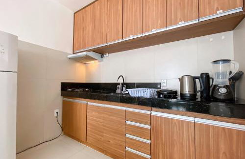 Apto Térreo com 2 quartos (ambos com ar split), sendo 1 suíte, internet privativa 300MBPS, no Residencial Vila Regina, condominio com piscina e área gourmet bem próximo a praia de Taperapuã - Foto 57