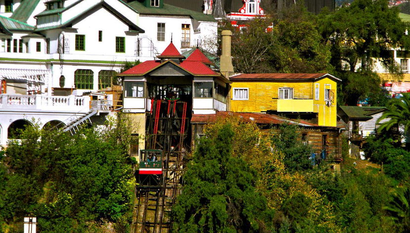 One of the funiculas of Valparaiso