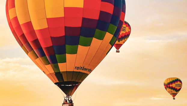 Disfrutando del paseo en globo