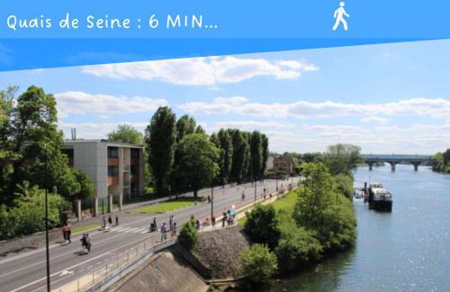 Grand T1 proche RER A, Vrai lit, Cuisine séparée, RDC - Foto 13