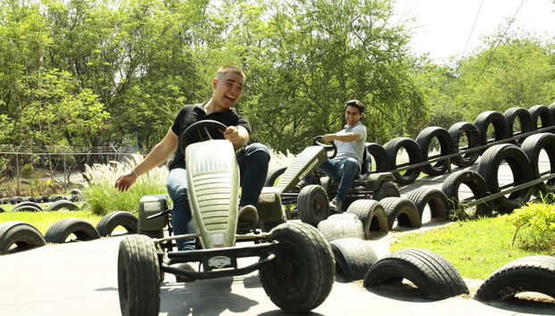 Driving the Go Karts