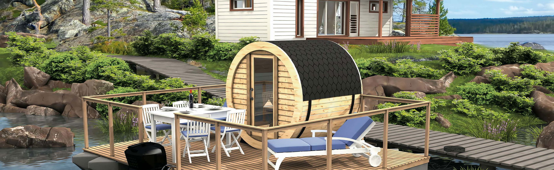 Sauna finlandesa flotante