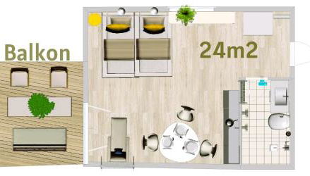 Maritim Studio mit grosszügigen Balkon Freier Strassenparken - Foto 4