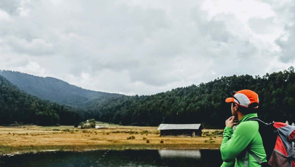 Descansando na lagoa