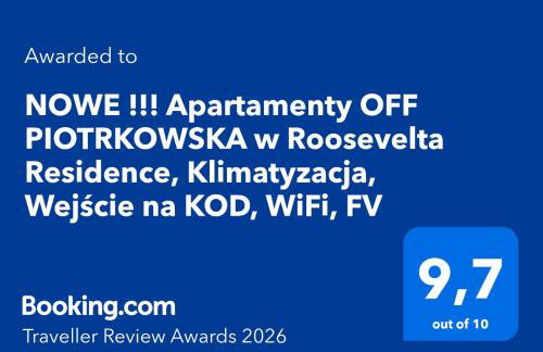 Apartamenty OFF PIOTRKOWSKA w Roosevelta Residence, Klimatyzacja, Wejście na KOD, WiFi, FV - Foto 2
