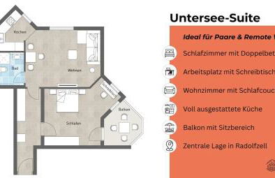 Untersee Suite - Seenähe - Terrasse - Arbeitsplatz - Photo 22