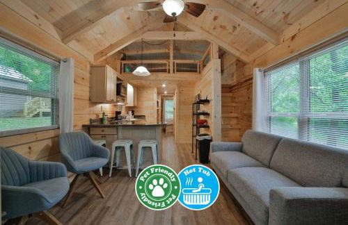 Lena Cabin Wooded Tiny Cabin - Hot Tub - Foto 37