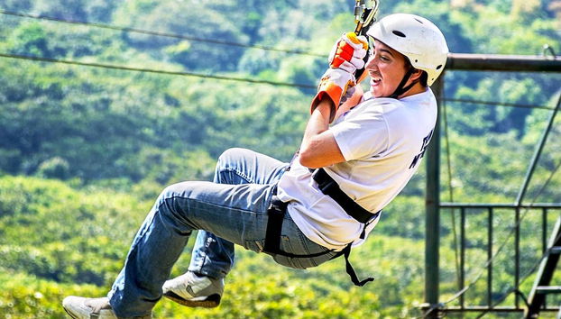 Durante l'esperienza in zip line